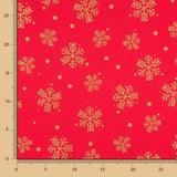 Algodón Rojo Estrella Navidad Oro - Ribes y Casals