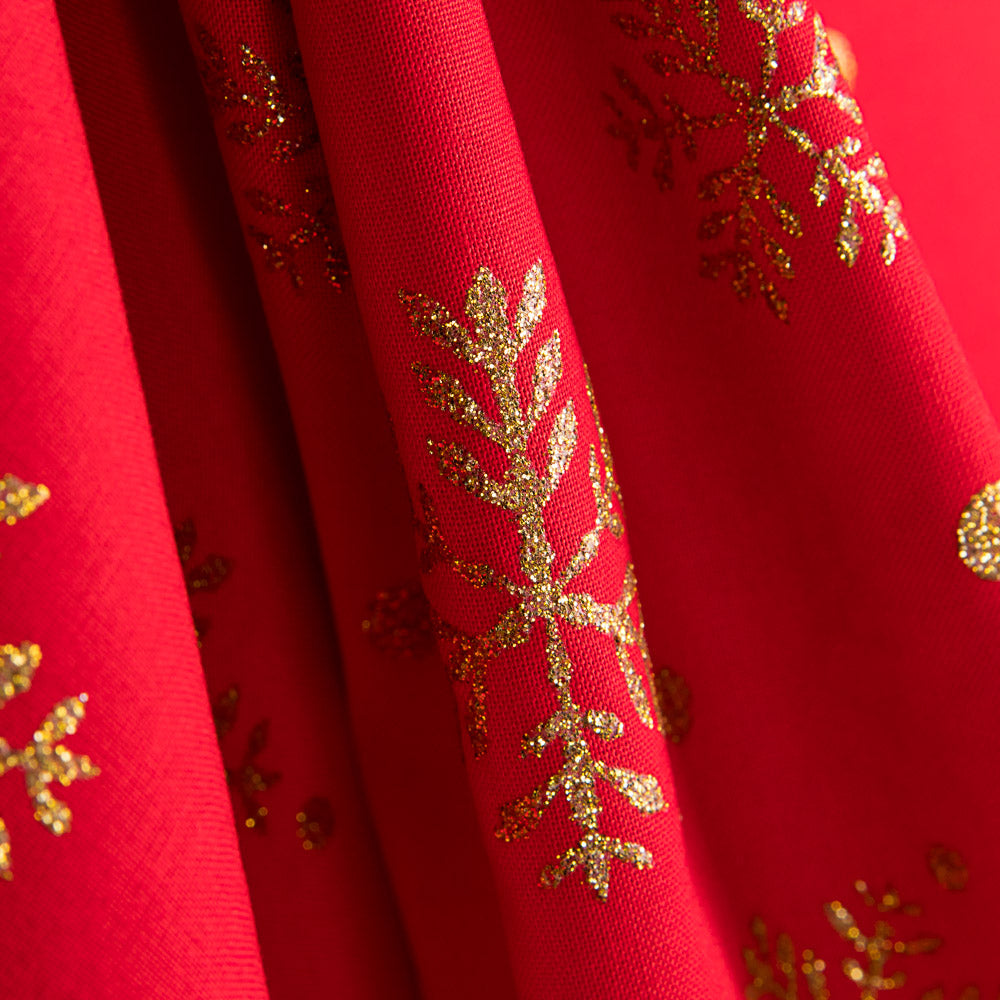 Algodón Rojo Estrella Navidad Oro - Ribes y Casals