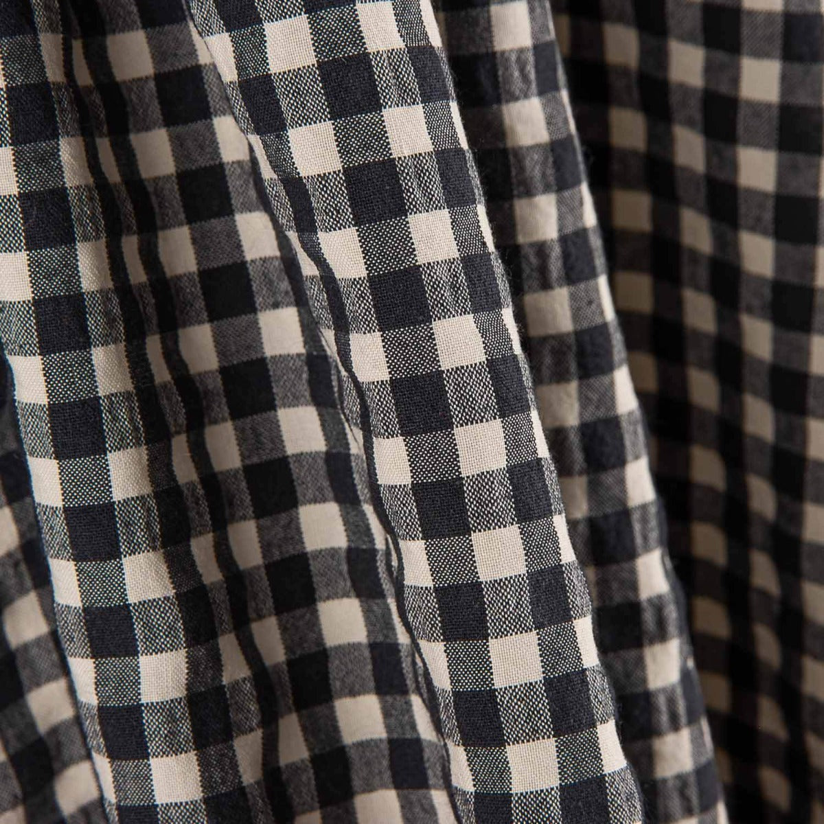 Algodón Seersucker Cuadro Medio Negro/Blanco - Ribes y Casals