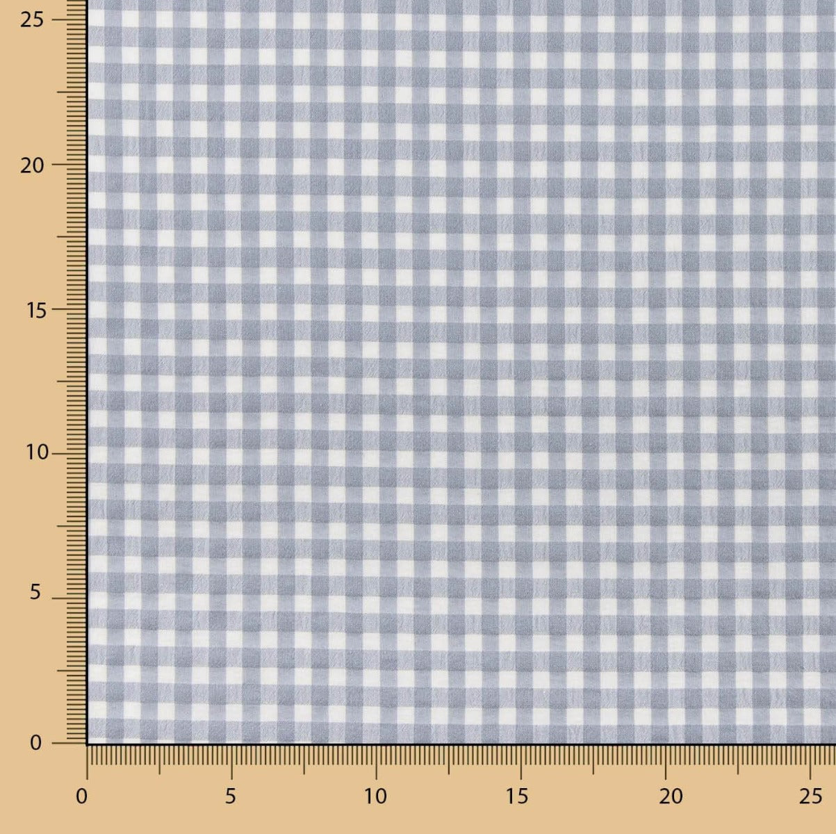 Algodón Seersucker Cuadro Medio Gris - Ribes y Casals