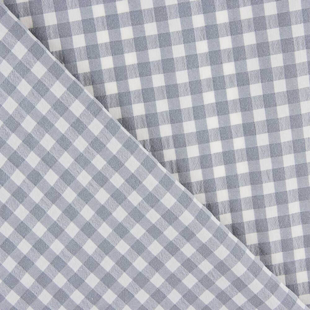 Algodón Seersucker Cuadro Medio Gris - Ribes y Casals