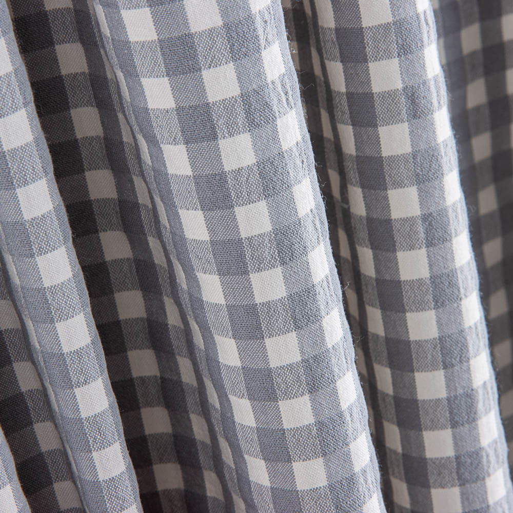 Algodón Seersucker Cuadro Medio Gris - Ribes y Casals