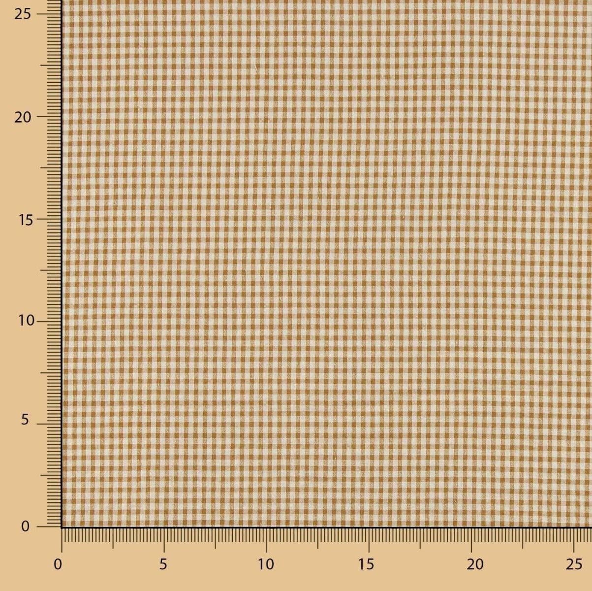 Algodón Seersucker Cuadro Mini Marrón - Ribes y Casals