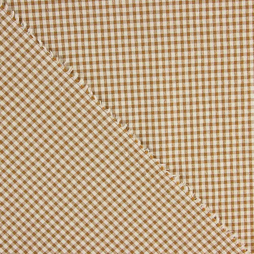 Retal Algodón Seersucker Cuadro Mini Marrón 140x140 cm - Ribes y Casals