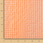Algodón Seersucker Cuadro Medio Naranja Fluor - Ribes y Casals