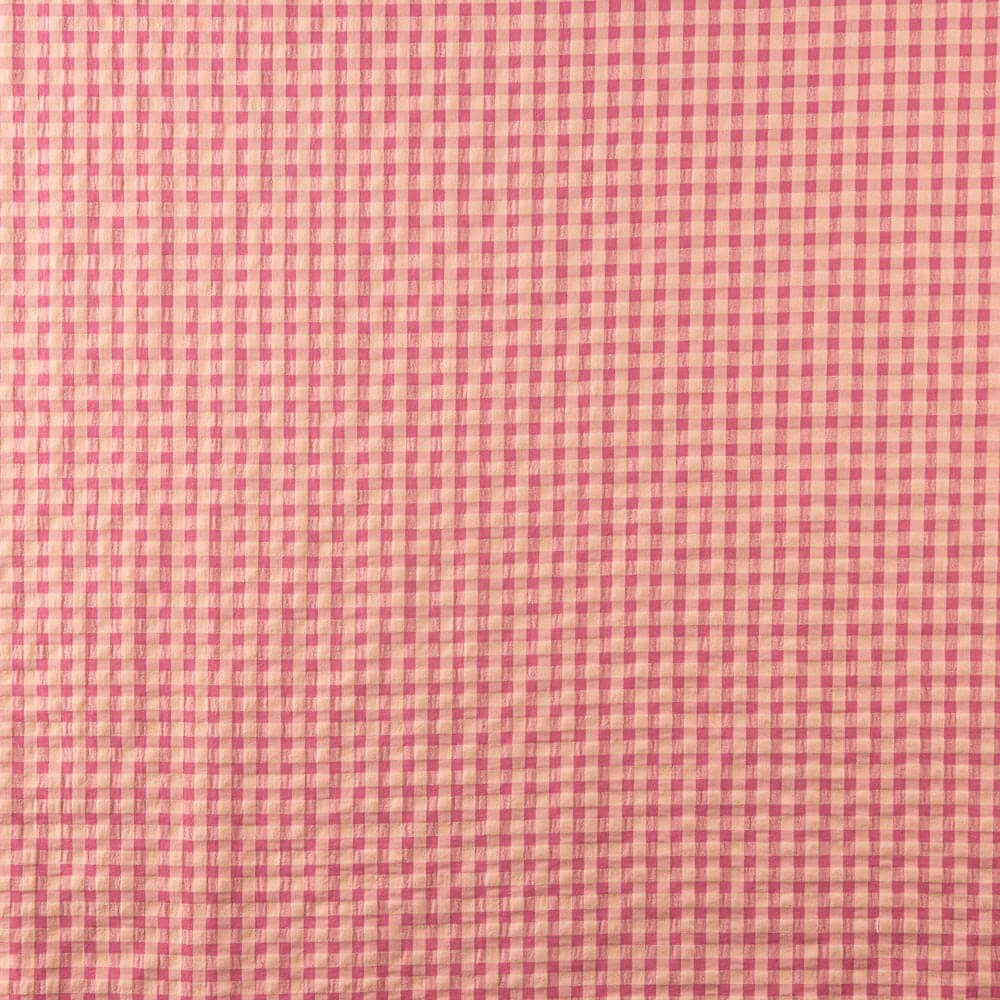 Algodón Seersucker Cuadro Papaya - Ribes y Casals