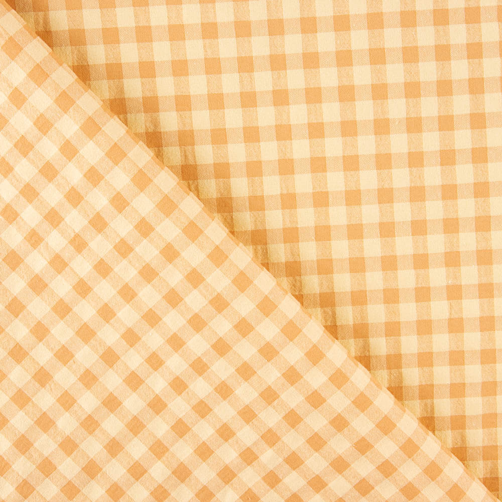 Algodón Seersucker Cuadro Vainilla - Ribes y Casals