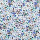 Algodón Spandex Floral Azul - Ribes y Casals