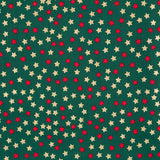 Algodón Verde Navidad Estrellas Lacadas Oro - Ribes y Casals