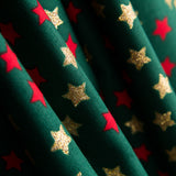 Algodón Verde Navidad Estrellas Lacadas Oro - Ribes y Casals
