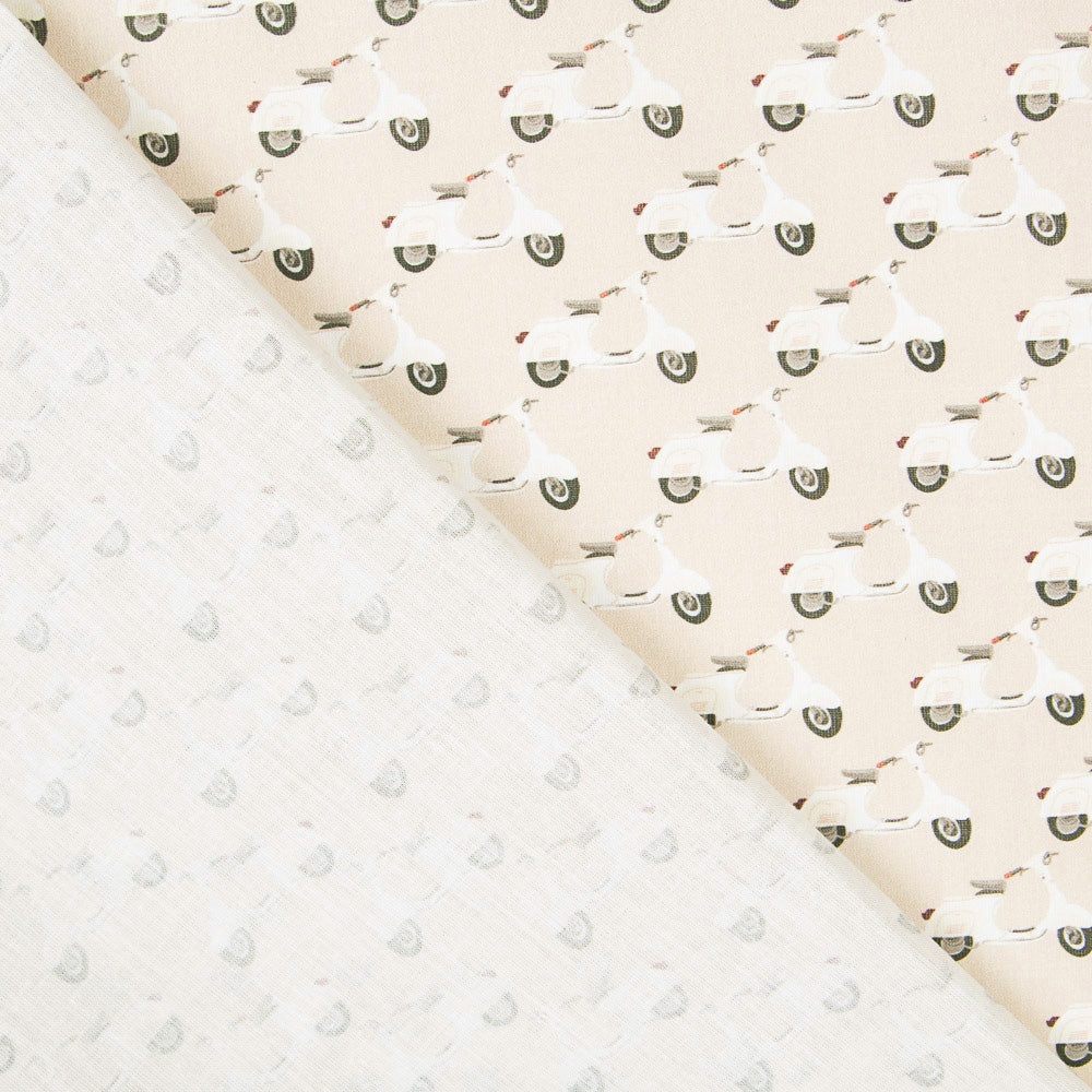 Algodón Vespas Beige - Ribes y Casals