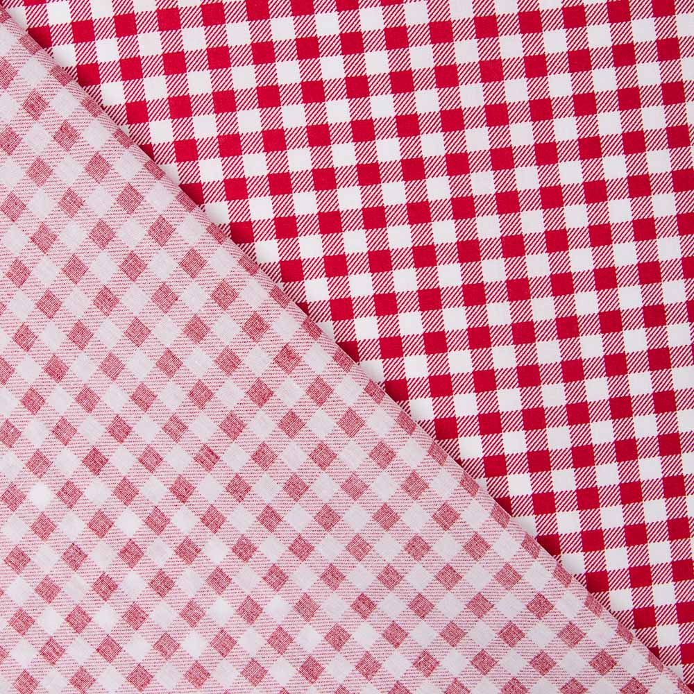 Algodón Vichy Rojo Cruzado - Ribes y Casals