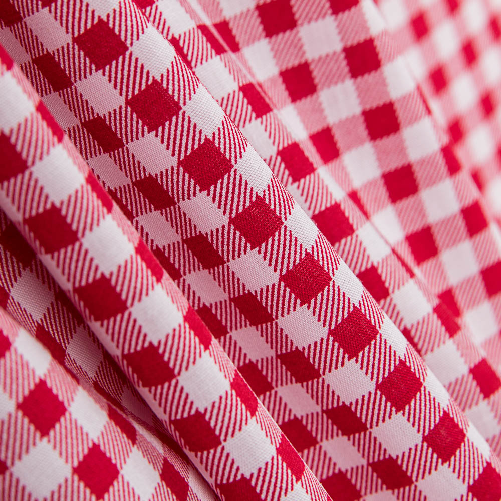 Algodón Vichy Rojo Cruzado - Ribes y Casals