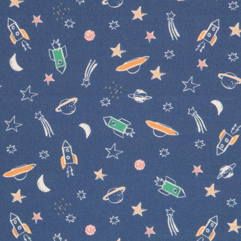 Algodón Antibacteriano Space Azul - Ribes y Casals