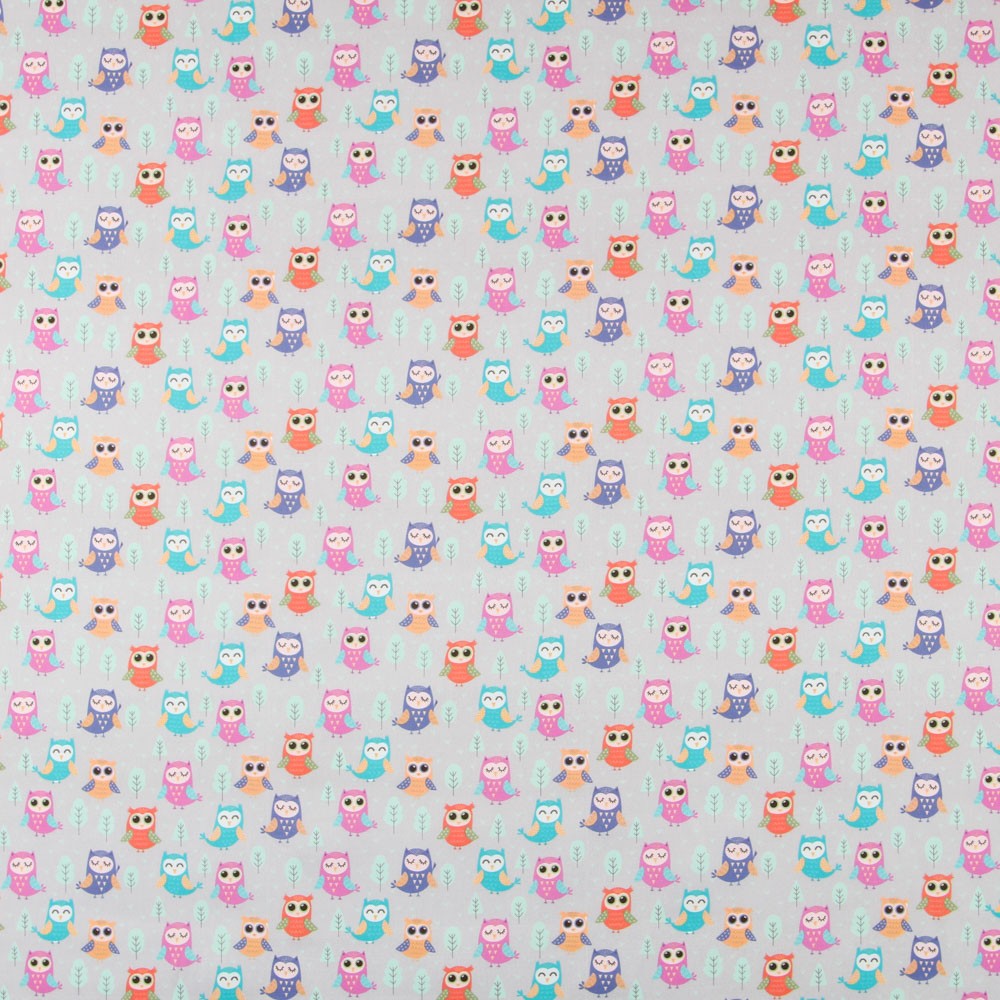 Algodón Búhos Gris - Ribes y Casals