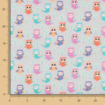 Algodón Búhos Gris - Ribes y Casals