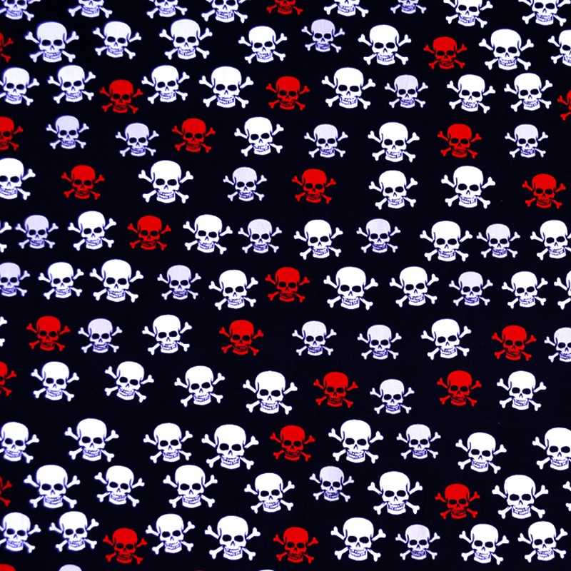 Algodón Estampado Calaveras Roja - Ribes y Casals