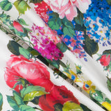 Algodón Estampado Flor Cretona Blanco - Ribes y Casals