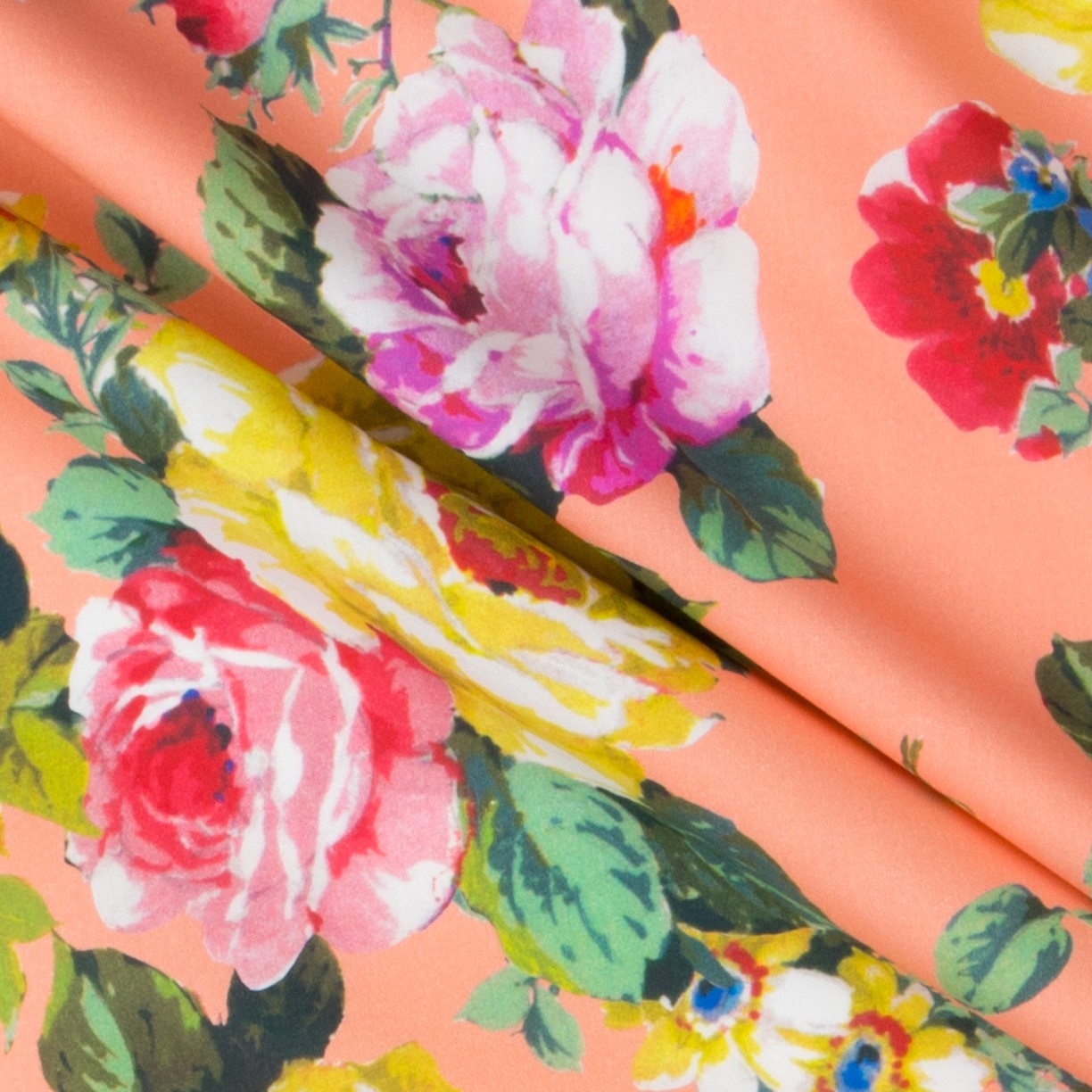 Algodón Estampado Flor Flamenca Salmón - Ribes y Casals