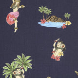 Algodón Moda Hawaiana Azul Marino - Ribes y Casals
