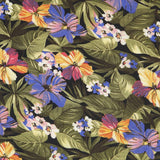 Algodón Moda Hibíscus Negra - Ribes y Casals