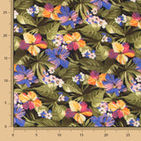 Algodón Moda Hibíscus Negra - Ribes y Casals