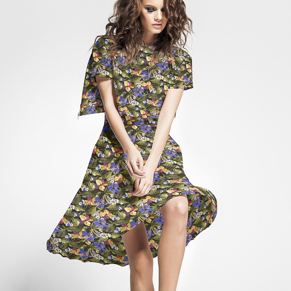 Algodón Moda Hibíscus Negra - Ribes y Casals