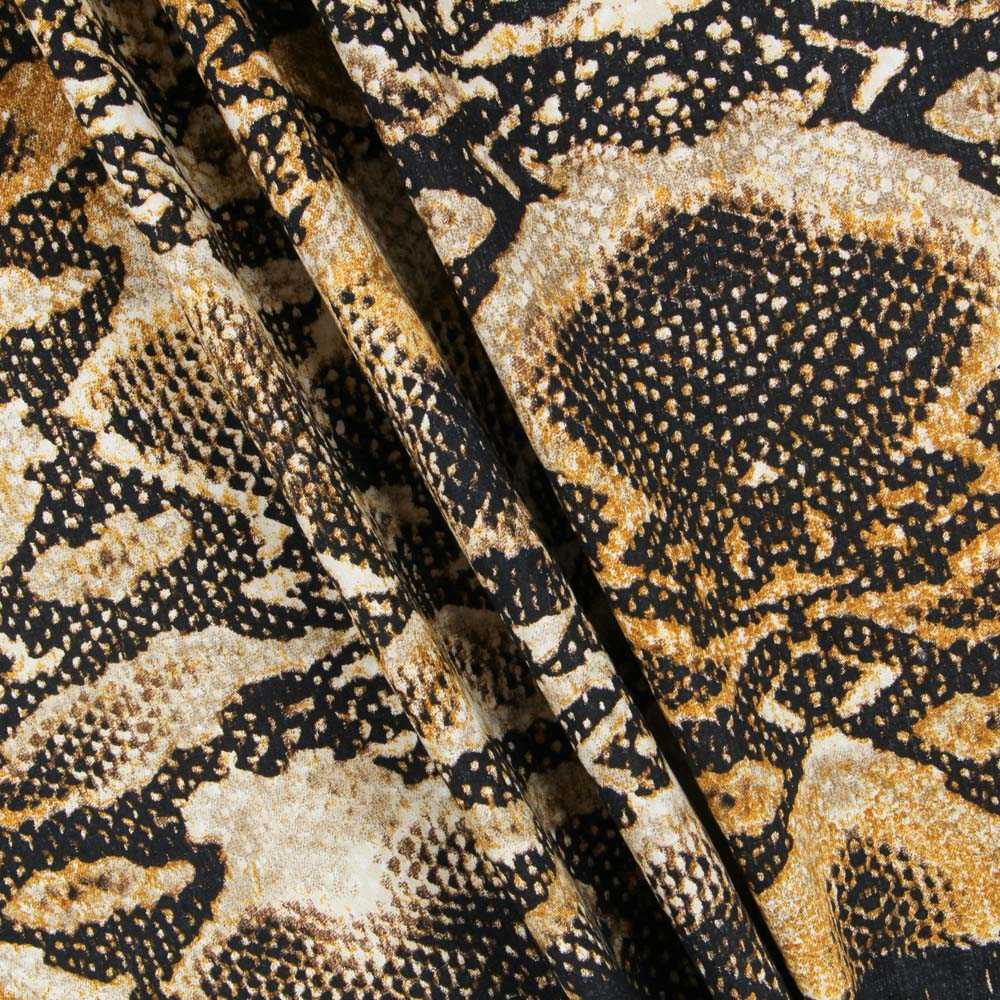 Algodón Spandex Reptil Ocre - Ribes y Casals