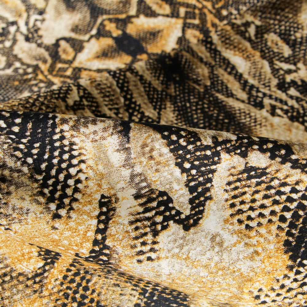 Algodón Spandex Reptil Ocre - Ribes y Casals