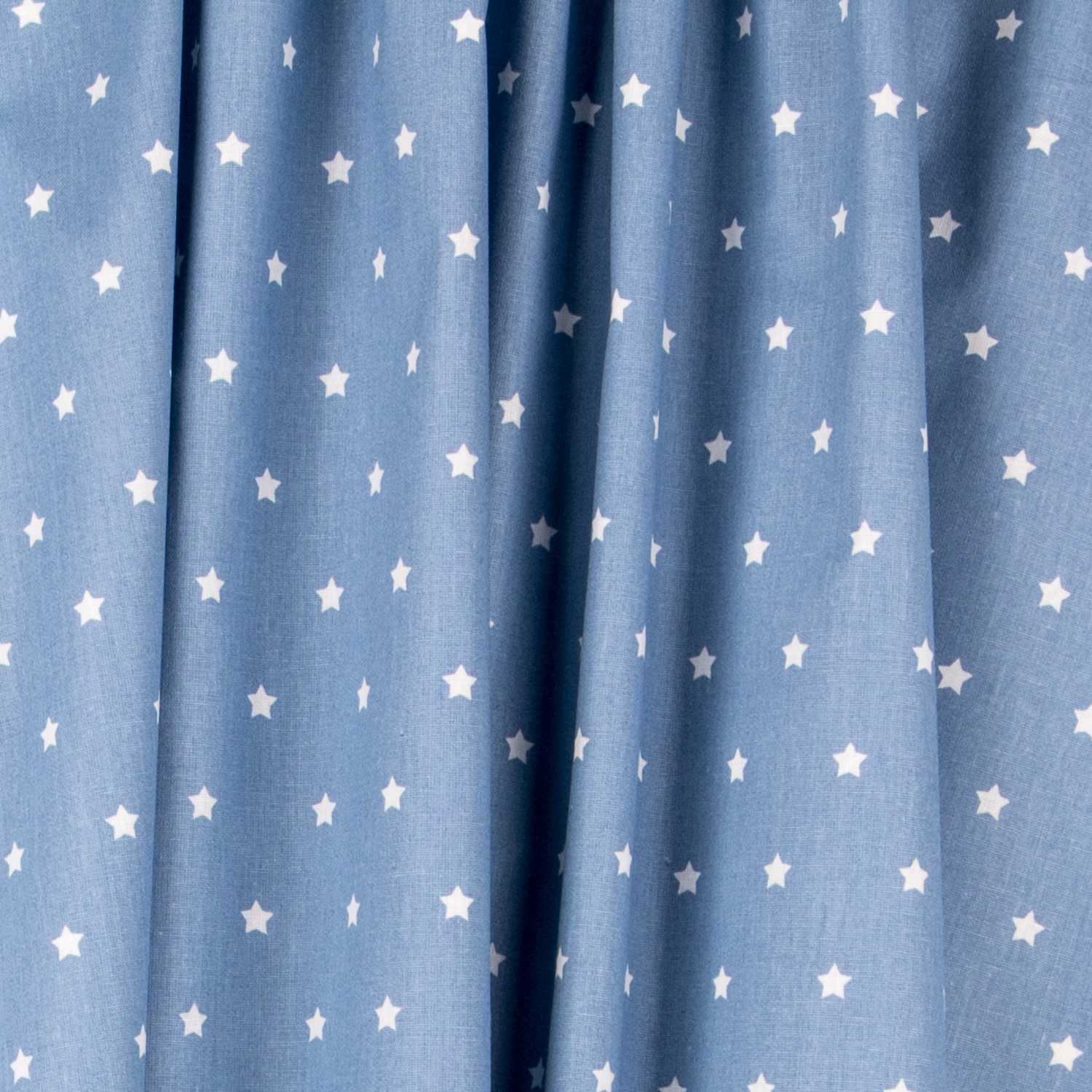 Algodón Stars Blanca Azul 1cm - Ribes y Casals