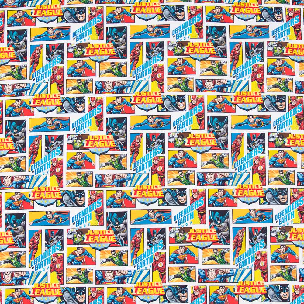 Retal Algodón Liga de la Justicia Cómic 40x140 cm - Ribes y Casals