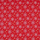 Algodón Navidad Dorado Estrellas Rojo - Ribes y Casals