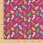 Algodón Popelín Piñas Granate - Ribes y Casals