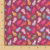 Algodón Popelín Piñas Granate - Ribes y Casals