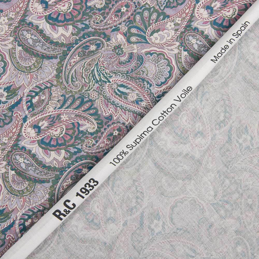 Voile Algodón Supima Cachemire Malva - Ribes y Casals