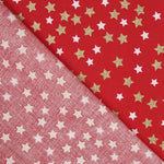 Algodón Rojo Estrellas Navidad Lacadas Oro - Ribes y Casals