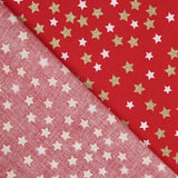 Algodón Rojo Estrellas Navidad Lacadas Oro - Ribes y Casals