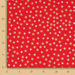 Algodón Rojo Estrellas Navidad Lacadas Oro - Ribes y Casals