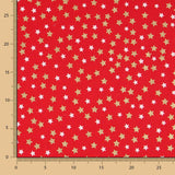 Algodón Rojo Estrellas Navidad Lacadas Oro - Ribes y Casals