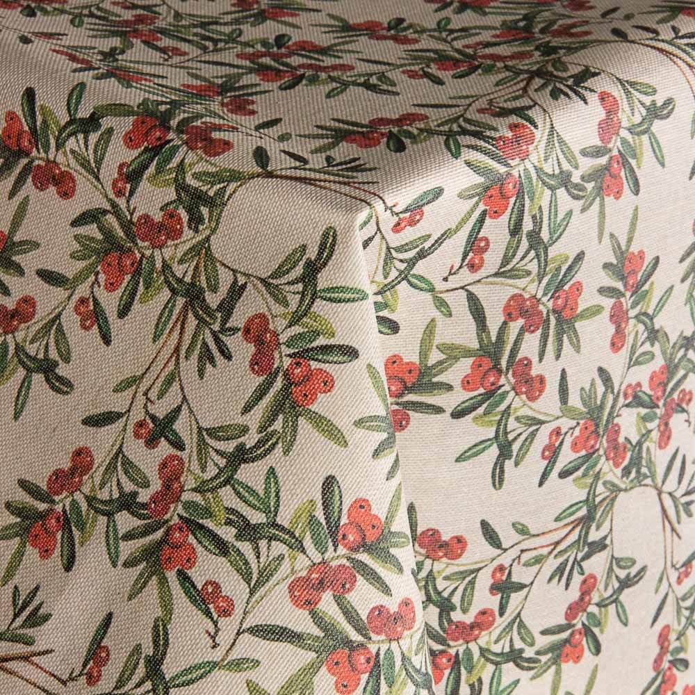 Mantel Resinado Antimanchas Navidad Guirnaldas Rojo - Ribes y Casals