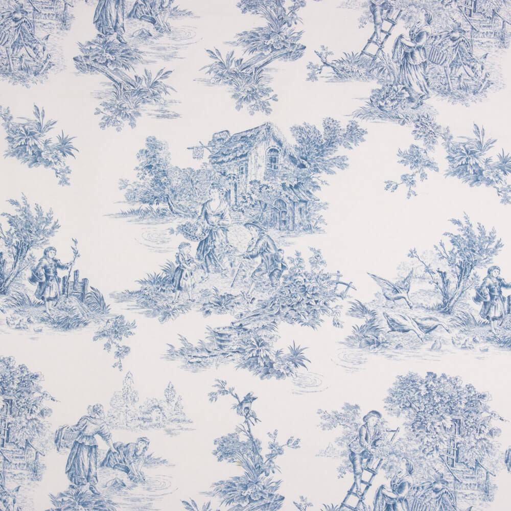 Mantel Resinado Antimanchas Toile de Jouy Azul - Ribes y Casals
