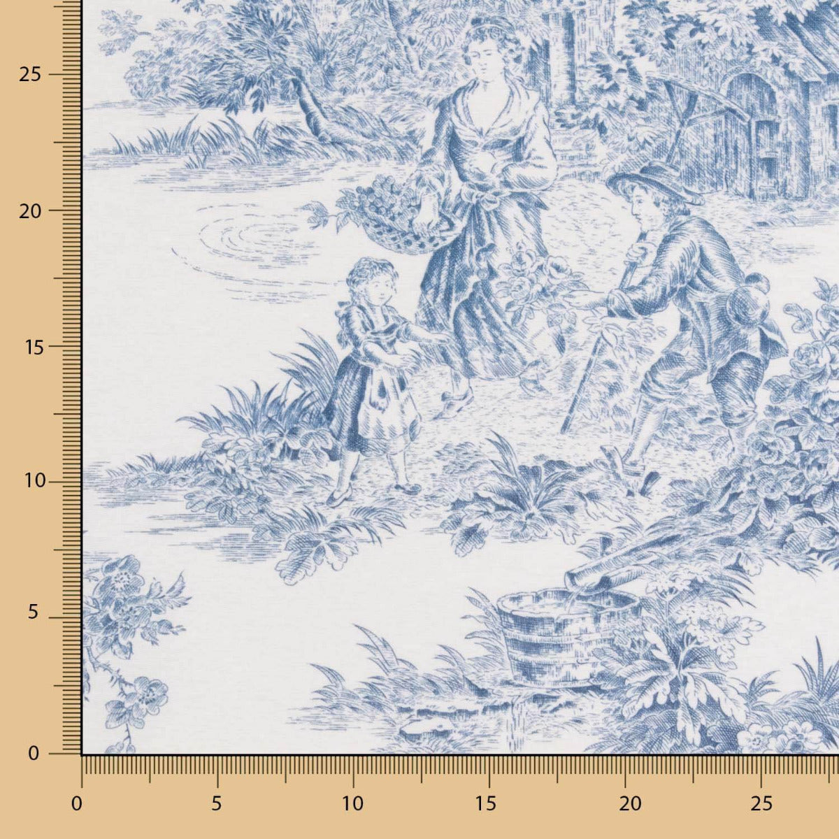 Mantel Resinado Antimanchas Toile de Jouy Azul - Ribes y Casals