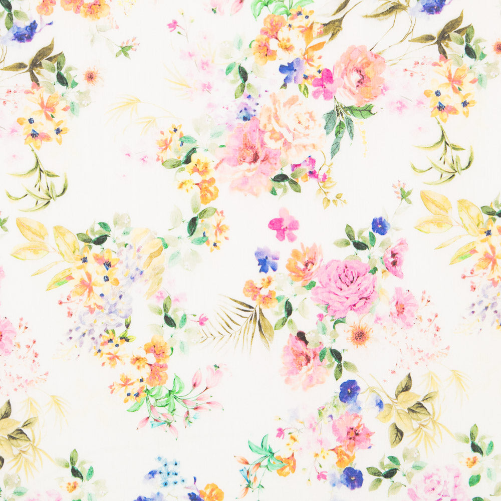 Bambula Algodón Jardín Blanco - Ribes y Casals