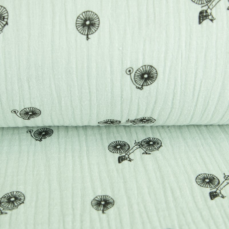 Bambula Algodón Bicicleta Menta - Ribes y Casals