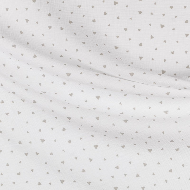 Bambula Algodón Corazones Blanca - Ribes y Casals