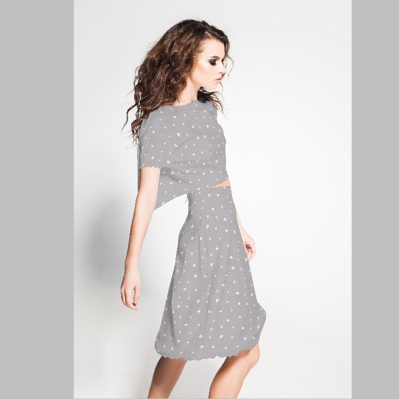 Bambula Algodón Corazones Gris - Ribes y Casals