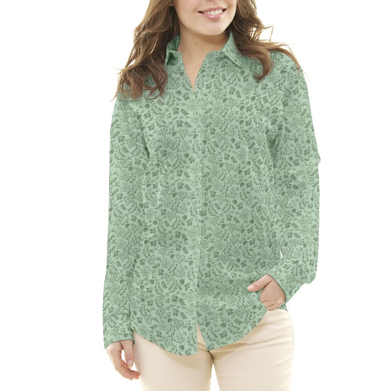 Bambula Algodón Flowers Menta - Ribes y Casals