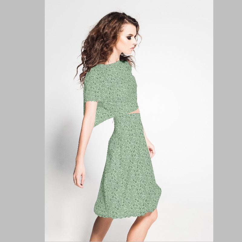 Bambula Algodón Flowers Menta - Ribes y Casals