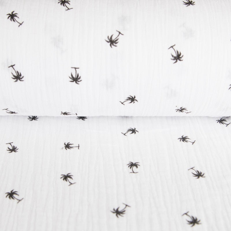 Bambula Algodón Palmeras Blanca - Ribes y Casals