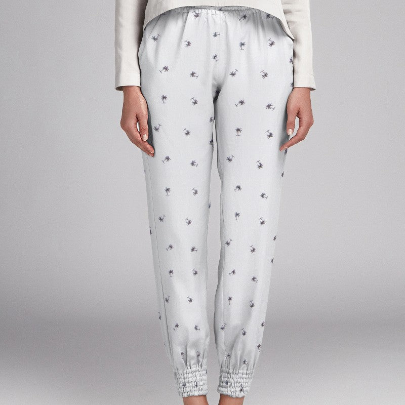 Bambula Algodón Palmeras Blanca - Ribes y Casals